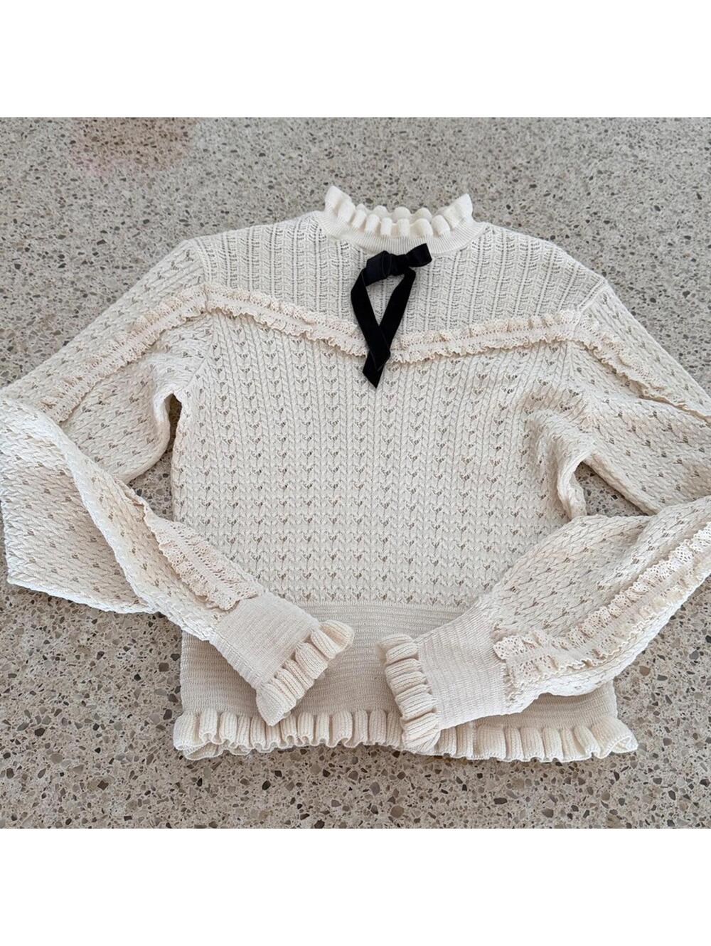 ZARA Tied Knit Sweater Size Small